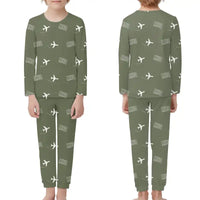 Thumbnail for Mariehamn Airport (MHQ) Pajamas - Children Pajamas - Green Army