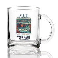 Thumbnail for Manchester–Boston Regional Airport (MHT) Glasses - Poster + Name - Coffee & Tea Glass