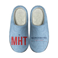 Thumbnail for Manchester–Boston Regional Airport (MHT) Slippers & Flip Flops - Slippers - Cotton - Code - Different - Light Blue