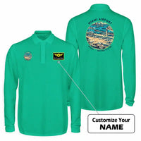 Thumbnail for Miami International Airport (MIA) Premium Polo T-Shirts - Badge + Name - Long Sleeve - Green