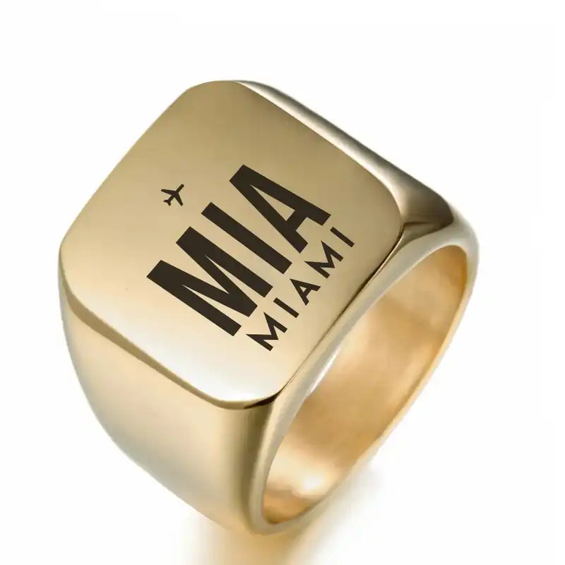 Miami International Airport (MIA) Rings - Ring - Golden