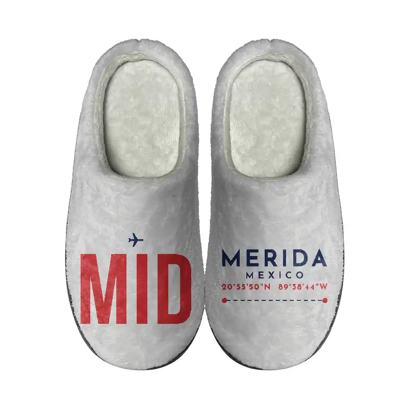 Merida International Airport (MID) Slippers & Flip Flops - Slippers - Cotton - Code - Different - Light Gray