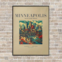 Thumbnail for MINNEAPOLIS - Poster - Canvas Framed - Beige