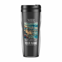 Thumbnail for Monastir Habib Bourguiba International Airport (MIR) Travel Mugs - Poster + Name - Plastic (No Holder) - Gray