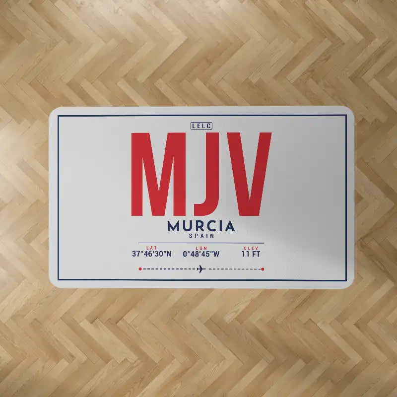 Región de Murcia International Airport (MJV) Carpets - Carpet Rectangle - ID Tag - Light Gray