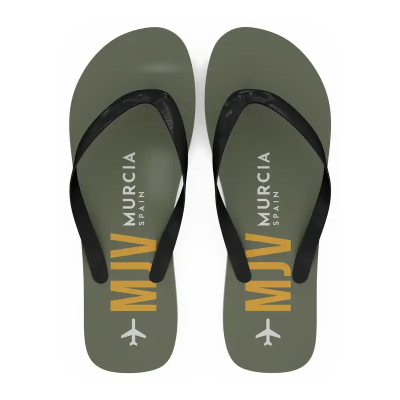 Región de Murcia International Airport (MJV) Slippers & Flip Flops - Slippers - Flip Flops - Code - Green Army
