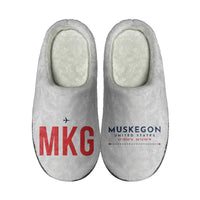 Thumbnail for Muskegon County Airport (MKG) Slippers & Flip Flops - Slippers - Cotton - Code - Different - Light Gray