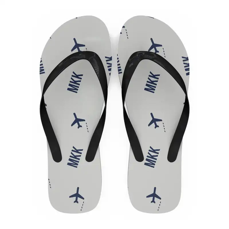 Molokai Airport (MKK) Slippers & Flip Flops - Slippers - Flip Flops - Pattern - White