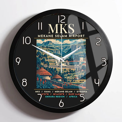 MKS - Poster - Wall Clock Framed - Black