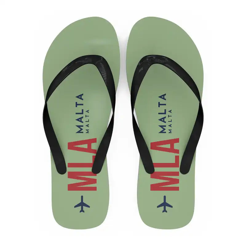 Malta International Airport (MLA) Slippers & Flip Flops - Slippers - Flip Flops - Code - Light Green
