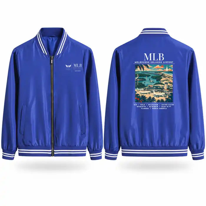 Melbourne Orlando International Airport (MLB) Stylish Jackets - Baseball Collar - Poster - Royal Blue