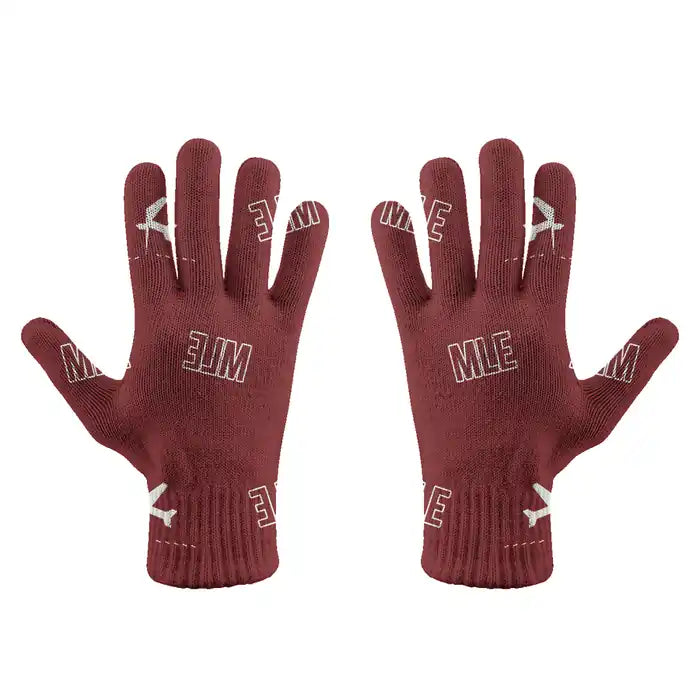 Velana International Airport Malé (MLE) Gloves - Gloves - Full - Pattern - Dark Red