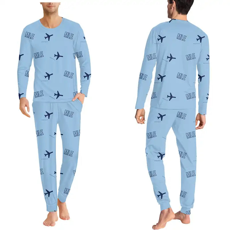 Velana International Airport Malé (MLE) Pajamas - Men Pajamas - Light Blue