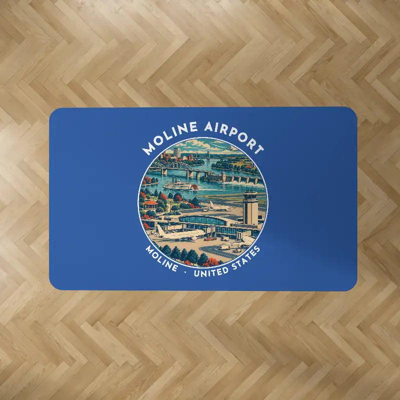 Quad City International Airport (MLI) Carpets - Carpet Rectangle - Badge - Blue