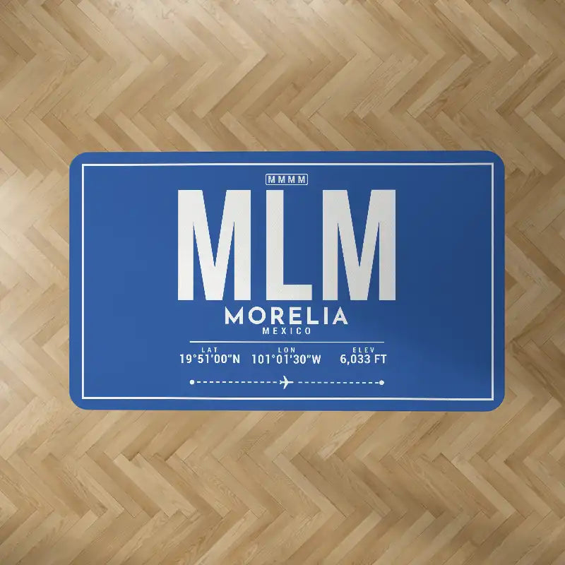 Morelia International Airport (MLM) Carpets - Carpet Rectangle - ID Tag - Blue