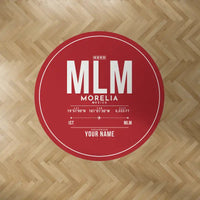 Thumbnail for Morelia International Airport (MLM) Carpets - Carpet Round - ID Tag + Name - Red