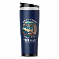 Thumbnail for Morelia International Airport (MLM) Travel Mugs - Badge + Name - Stainless Steel (No Holder) - Dark Blue
