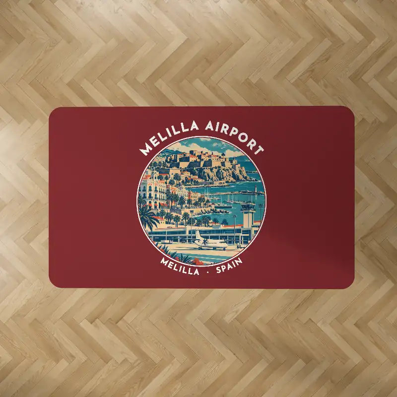 Melilla Airport (MLN) Carpets - Carpet Rectangle - Badge - Dark Red