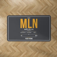 Thumbnail for Melilla Airport (MLN) Carpets - Carpet Rectangle - ID Tag + Name - Dark Gray