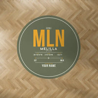 Thumbnail for Melilla Airport (MLN) Carpets - Carpet Round - ID Tag + Name - Green Army