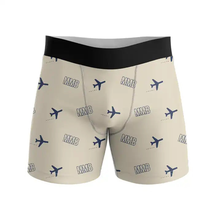 Memanbetsu Airport (MMB) Men Boxers - Pattern - Beige
