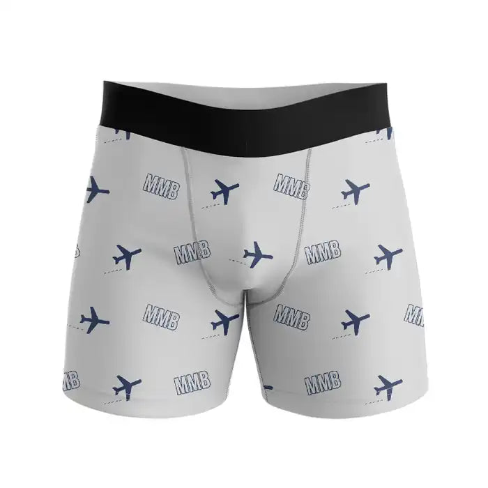 Memanbetsu Airport (MMB) Men Boxers - Pattern - Light Gray