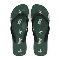 Thumbnail for Memanbetsu Airport (MMB) Slippers & Flip Flops - Slippers - Flip Flops - Pattern - Dark Green
