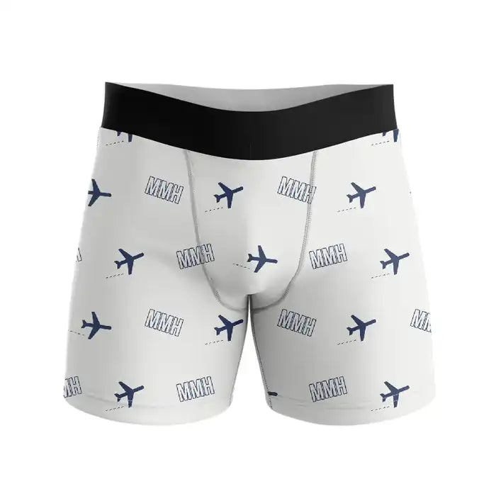 Mammoth Yosemite Airport (MMH) Men Boxers - Pattern - White