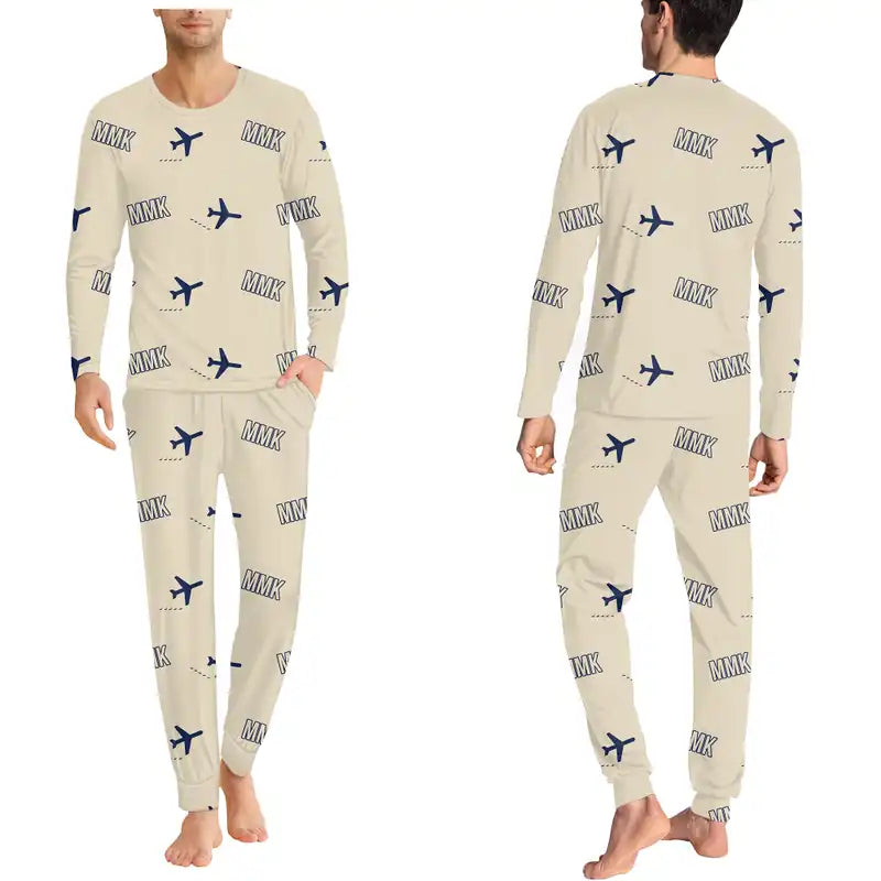 Emperor Nicholas II Murmansk Airport (MMK) Pajamas - Men Pajamas - Beige