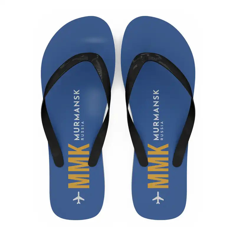 Emperor Nicholas II Murmansk Airport (MMK) Slippers & Flip Flops - Slippers - Flip Flops - Code - Blue