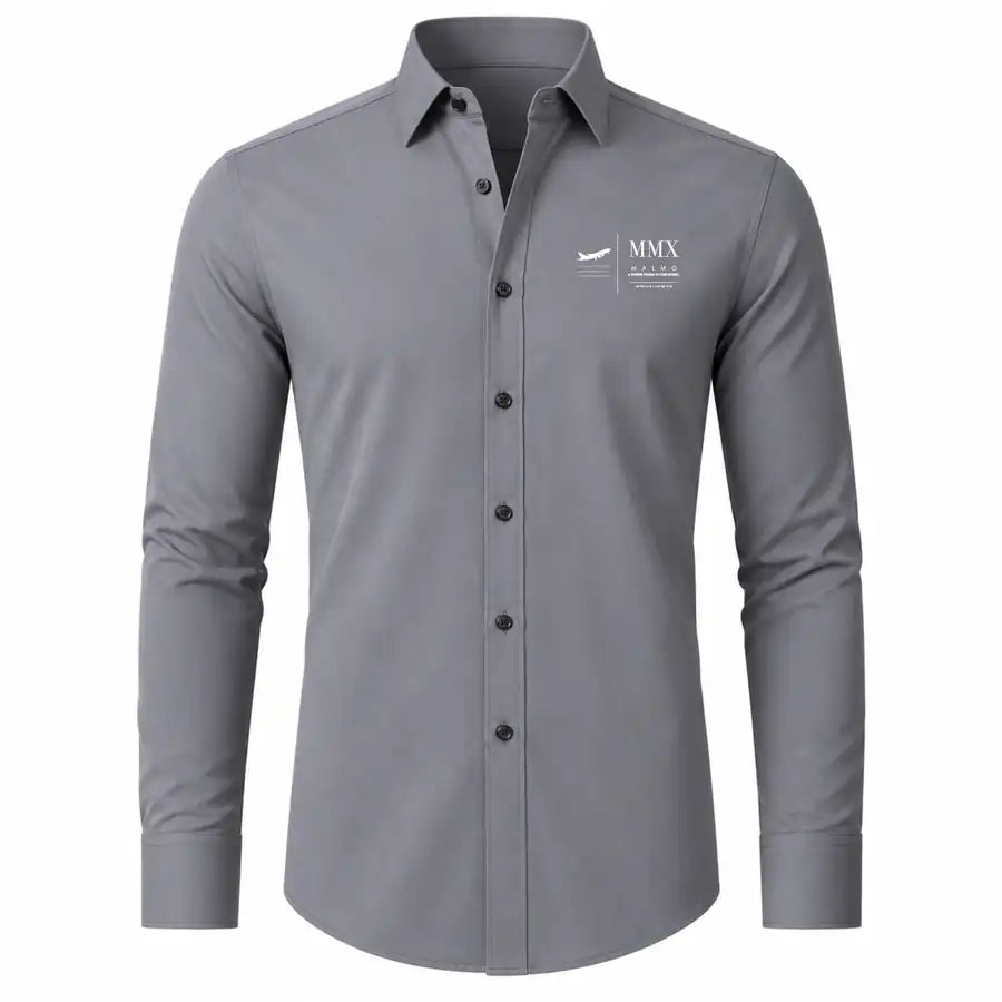 Malmo Airport (MMX) Shirts - Long Sleeve Shirt - Front - Gray