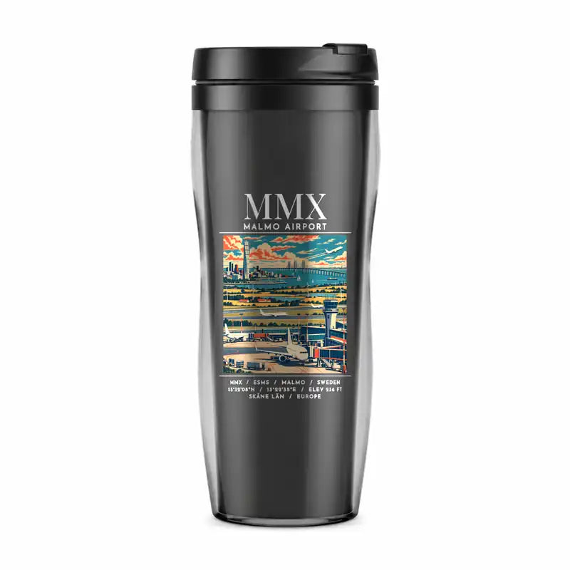 Malmo Airport (MMX) Travel Mugs - Poster - Plastic (No Holder) - Gray