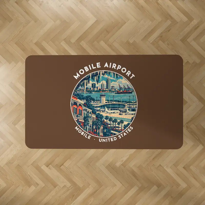 Mobile Regional Airport (MOB) Carpets - Carpet Rectangle - Badge - Brown