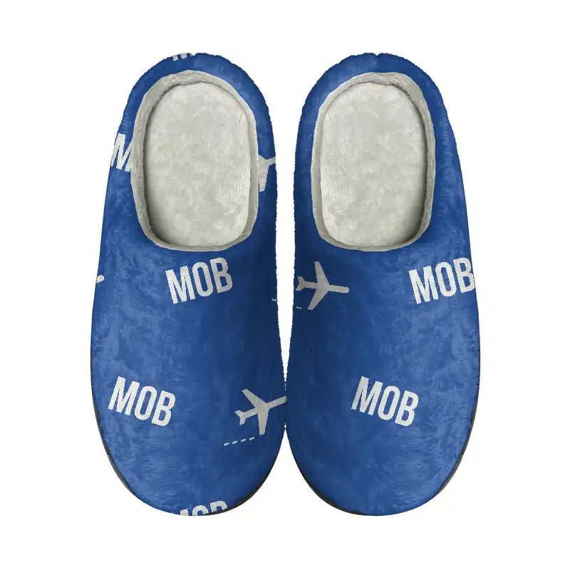 Mobile Regional Airport (MOB) Slippers & Flip Flops - Slippers - Cotton - Pattern - Blue