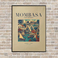 Thumbnail for MOMBASA - Poster - Canvas Framed - Beige