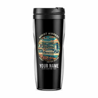 Thumbnail for Minot International Airport (MOT) Travel Mugs - Badge + Name - Plastic (No Holder) - Black