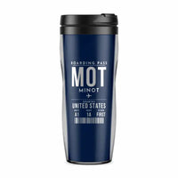 Thumbnail for Minot International Airport (MOT) Travel Mugs - Boarding Pass - Plastic (No Holder) - Dark Blue