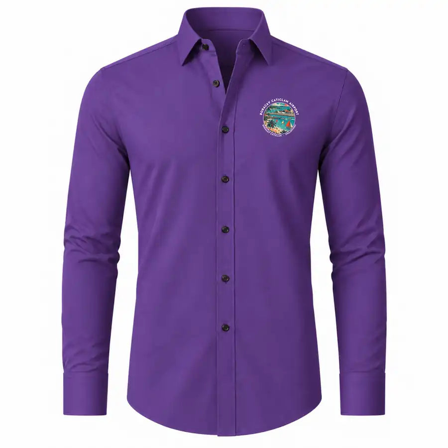 Godofredo P. Ramos Airport Boracay Caticlan (MPH) Shirts - Long Sleeve Shirt - Badge - Purple