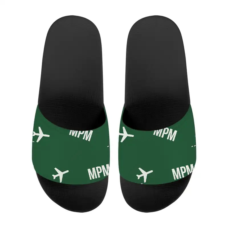 Maputo International Airport (MPM) Slippers & Flip Flops - Slippers - Sport - Pattern - Green