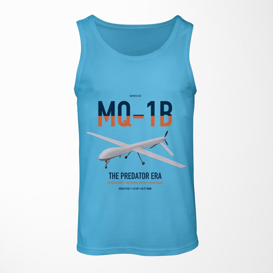 MQ-1B Predator design on sky blue tank top