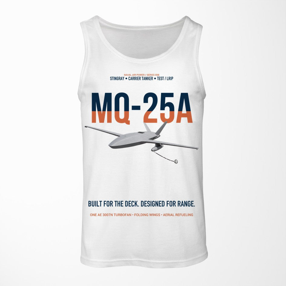 MQ-25A STINGRAY design on white tank top