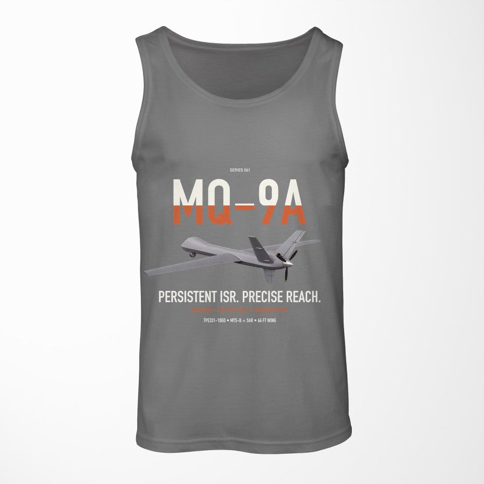 MQ-9A Reaper design on gray tank top