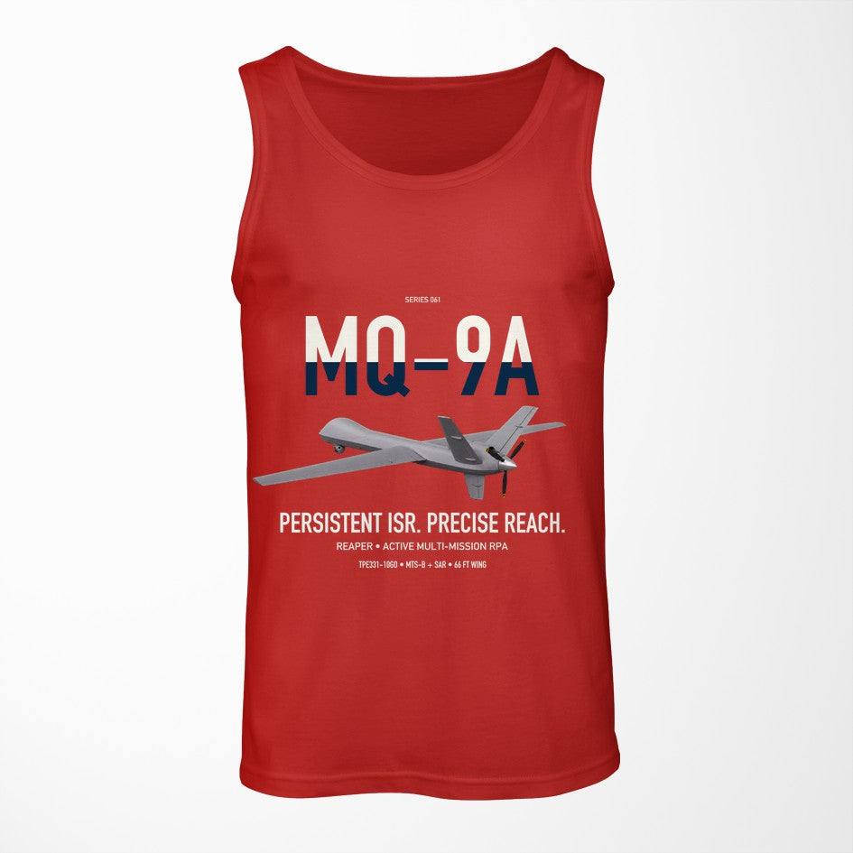 MQ-9A Reaper design on red tank top