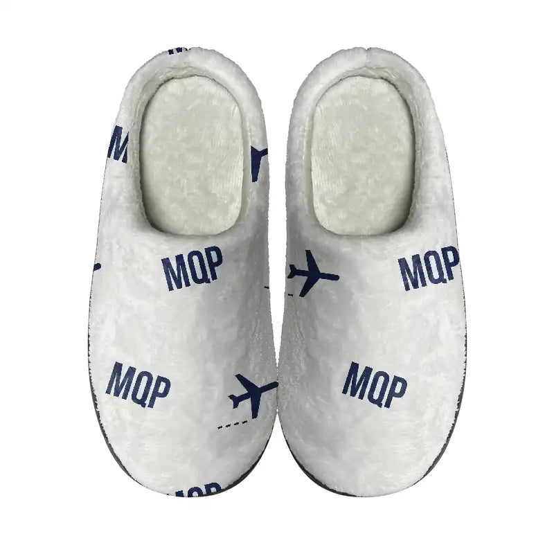 Kruger Mpumalanga International Airport (MQP) Slippers & Flip Flops - Slippers - Cotton - Pattern - White