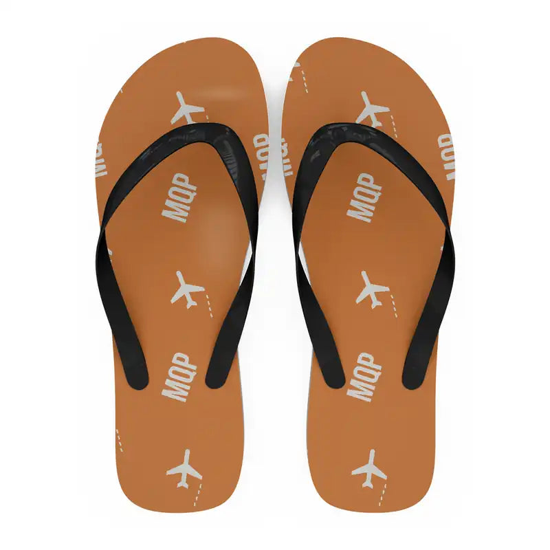 Kruger Mpumalanga International Airport (MQP) Slippers & Flip Flops - Slippers - Flip Flops - Pattern - Orange