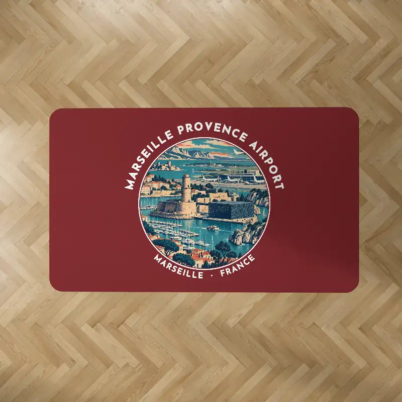 Marseille Provence Airport (MRS) Carpets - Carpet Rectangle - Badge - Dark Red