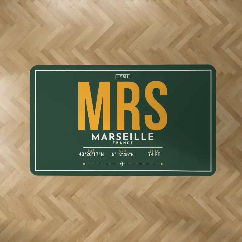 Marseille Provence Airport (MRS) Carpets - Carpet Rectangle - ID Tag - Dark Green