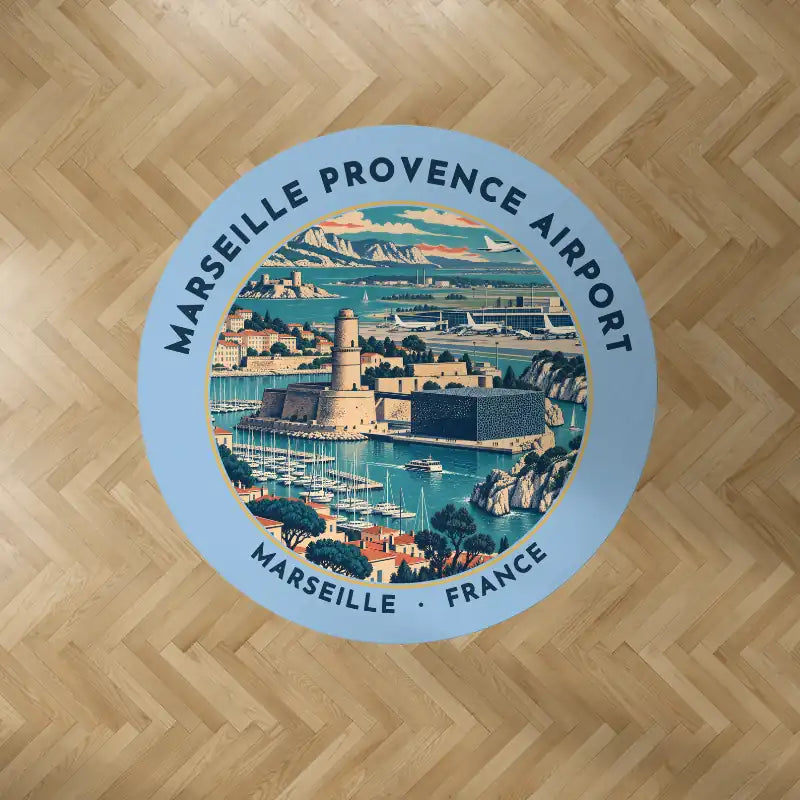 Marseille Provence Airport (MRS) Carpets - Carpet Round - Badge - Light Blue
