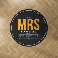 Thumbnail for Marseille Provence Airport (MRS) Carpets - Carpet Round - ID Tag - Black