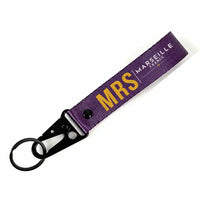 Thumbnail for Marseille Provence Airport (MRS) Hawk-Shaped Key Chains - Hawk Key Chain - Tag - Purple